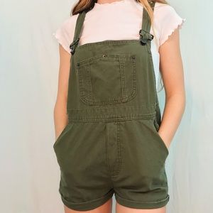 Brandy Melville Army Green Overall Shorts